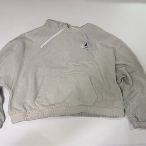 Jordan Gray Loose Fit crop Hoodie